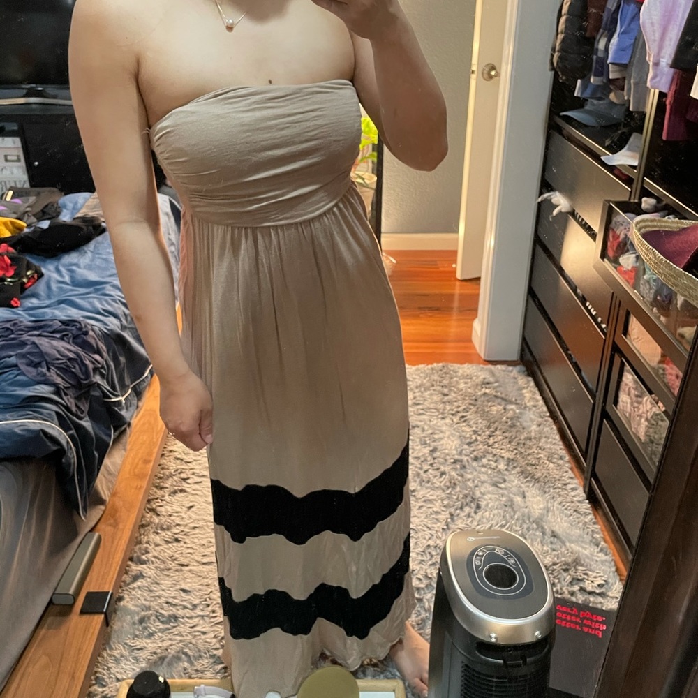 Tan chevron Maxi dress
